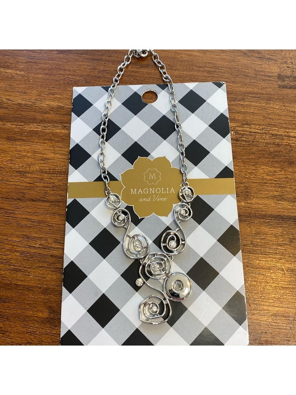 Magnolia and Vine Artisinal Swirl Necklace, new